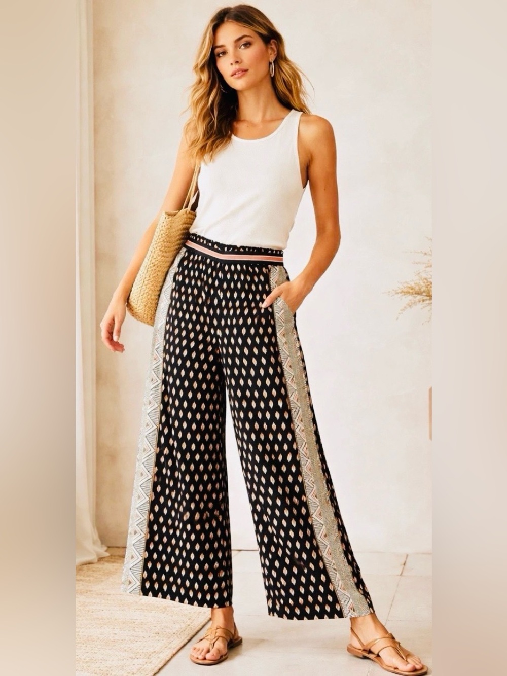 Anthropologie Maeve Rooibos Wide-Leg Boho Pants